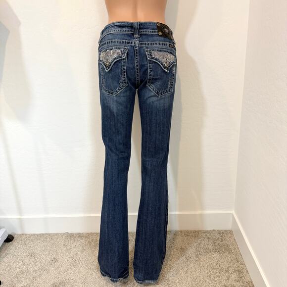 Miss Me 30 low rise bootcut embellished rhinestone jeans J1 2562 - Picture 14 of 14